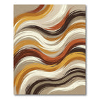 Earthy Brown Abstract Wavy Striped Rug