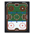 Green and White Hockey Rink Illustration Rug