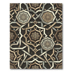 Intricate Bronze Geometric Star Medallion Rug