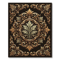 Ornate Gold Scroll Acanthus Medallion Rug