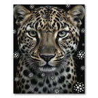 Majestic Leopard Spotted Abstract Monochrome Art Rug