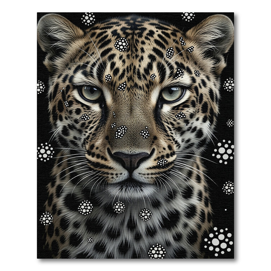 Majestic Leopard Spotted Abstract Monochrome Art Rug