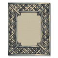 Rustic Gray Wood Lattice Border Rug