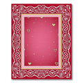 Red Cream Hearts With Gold Stars Rug