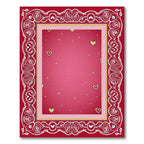 Red Cream Hearts With Gold Stars Rug
