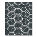 Modern Metallic Gray Geometric Hexagon Rug