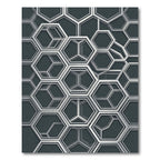 Modern Metallic Gray Geometric Hexagon Rug