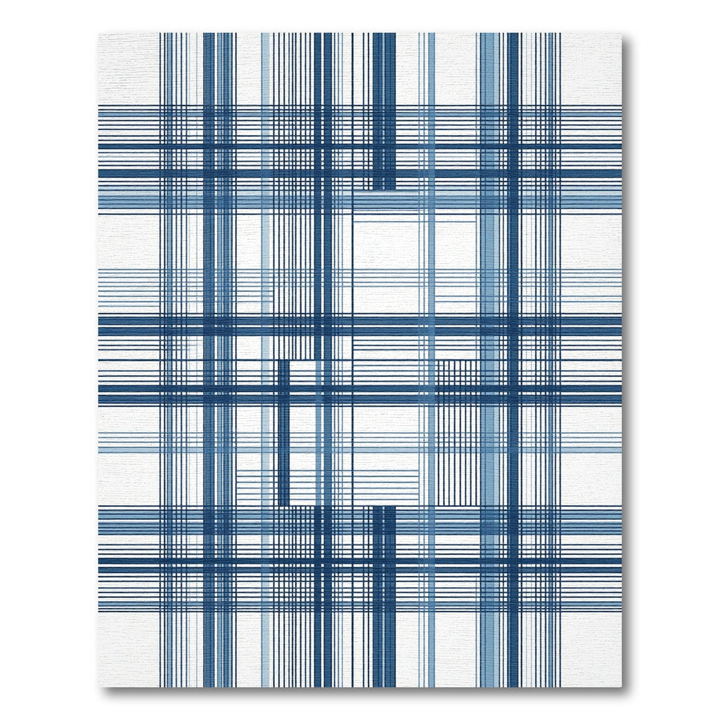 Indigo Blue Grid Intersection Rug