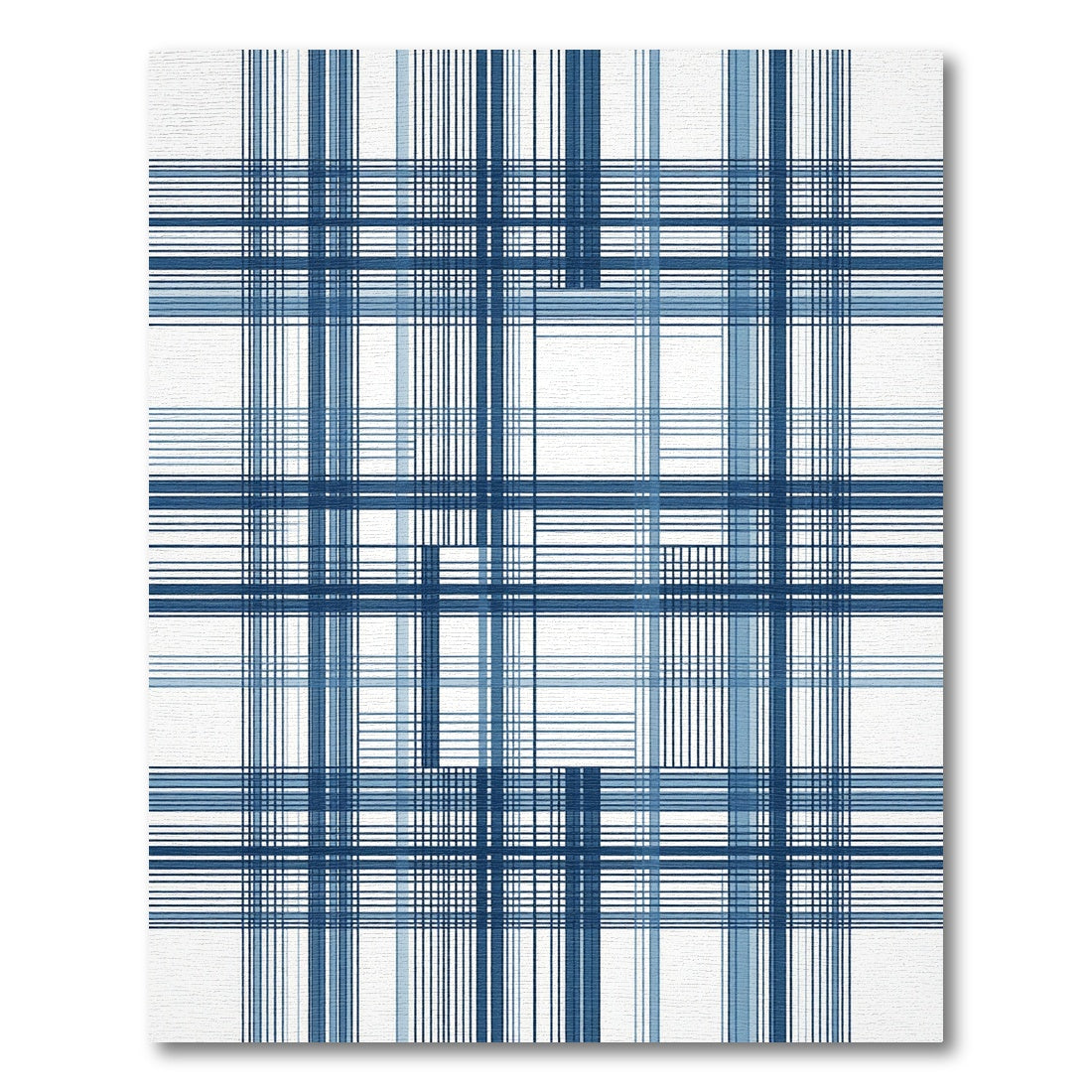Indigo Blue Grid Intersection Rug