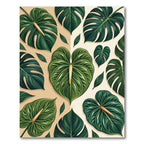 Lush Verdant Tropical Botanical Foliage Rug