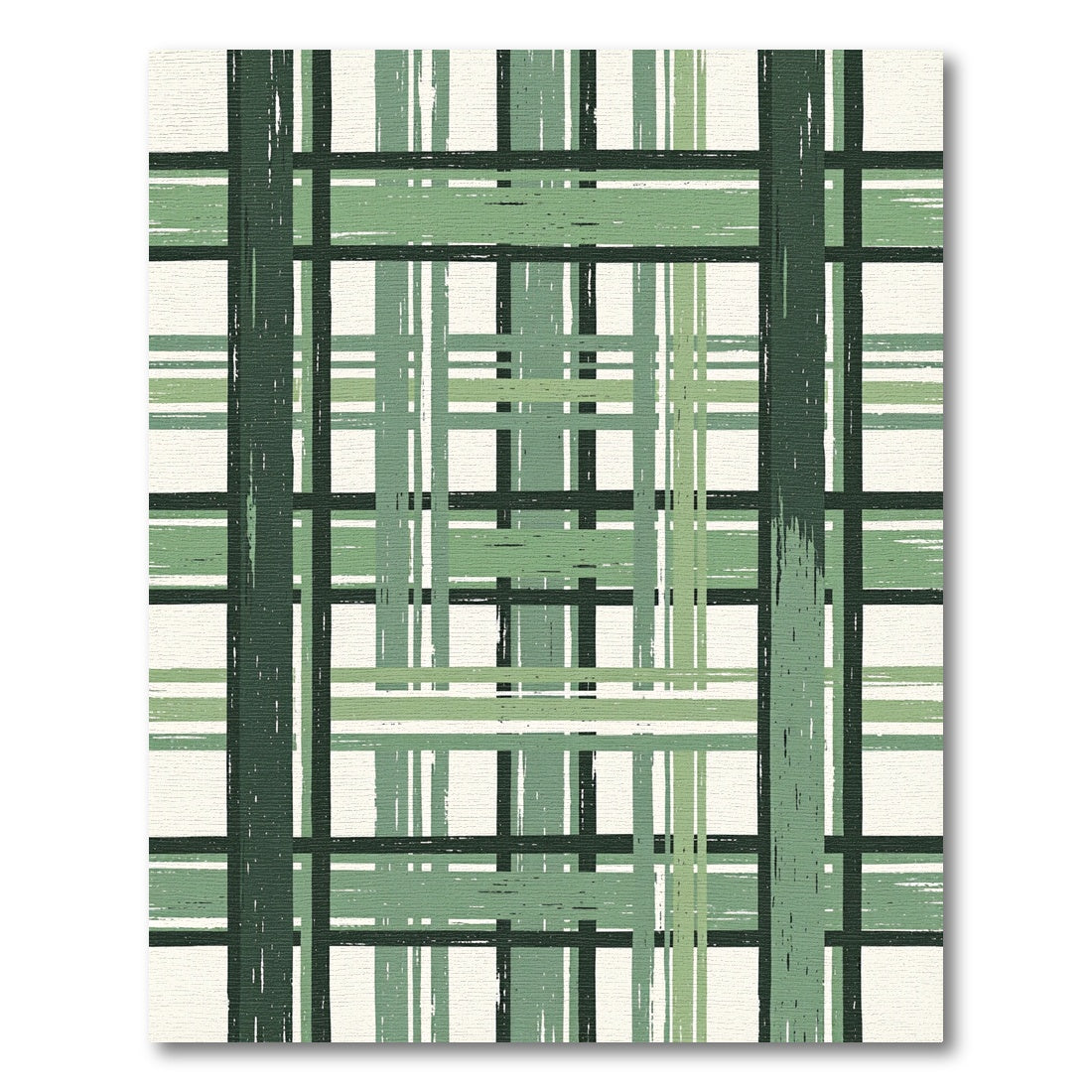 Sage Green Brushed Checkered Plaid Rug
