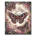 Celestial Moth and Moonlit Floral Garden Rug