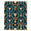 Trophy Laurel Wreath Navy Medallion Rug