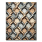 Antique Beige Gray Lattice Weave Rug
