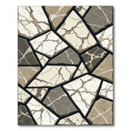 Earthy Stone Mosaic Geometric Rug