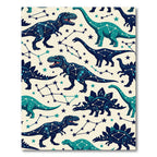 Celestial Constellation Dinosaur Sky Blue Rug