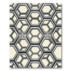 Metallic Gray 3D Hexagonal Overlay Rug