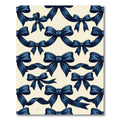 Elegant Navy Blue Bow Ribbon Accent Rug