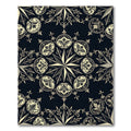 Ornate Black and Gold Scroll Medallion Rug