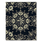 Ornate Black and Gold Scroll Medallion Rug