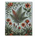 Orange Botanical Fern and Lily Meadow Rug