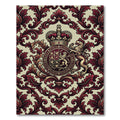 Regal Crimson Lion Damask Medallion Rug