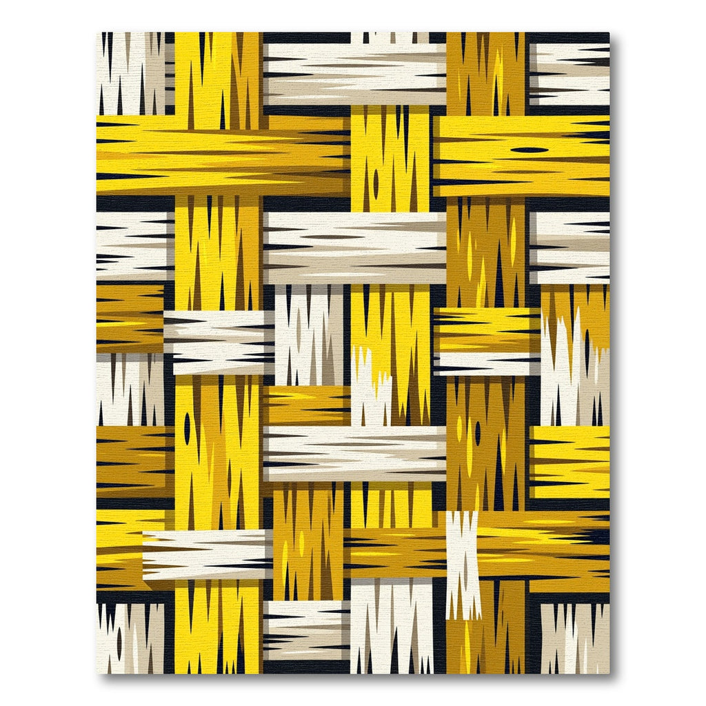 Woven Golden Yellow and Cream Plaid Rug