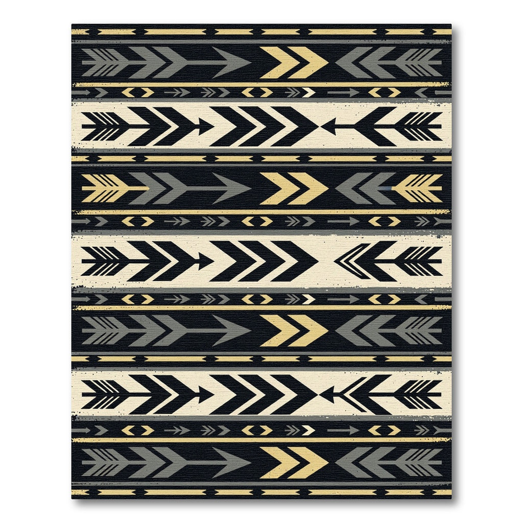 Geometric Arrow Stripe Neutral Boho Art Rug