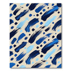 Navy and Azure Abstract Brushstroke Rug