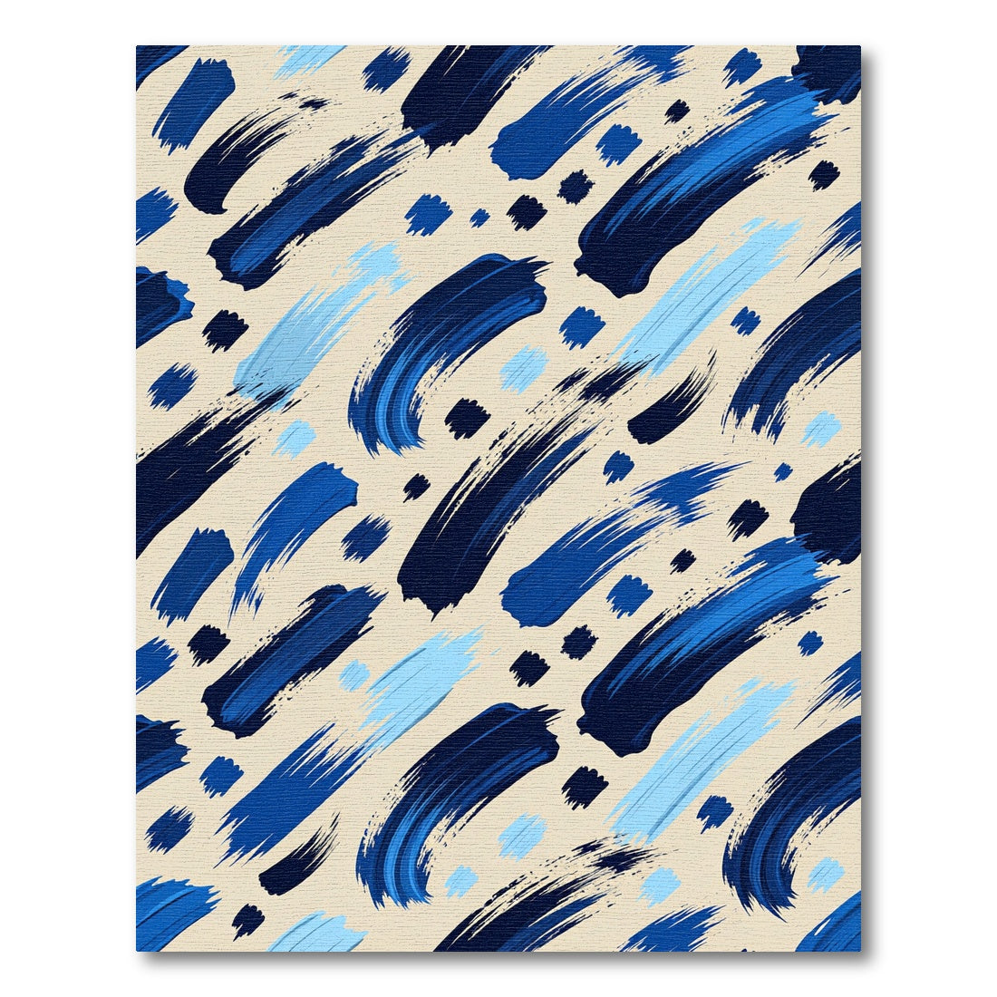 Navy and Azure Abstract Brushstroke Rug
