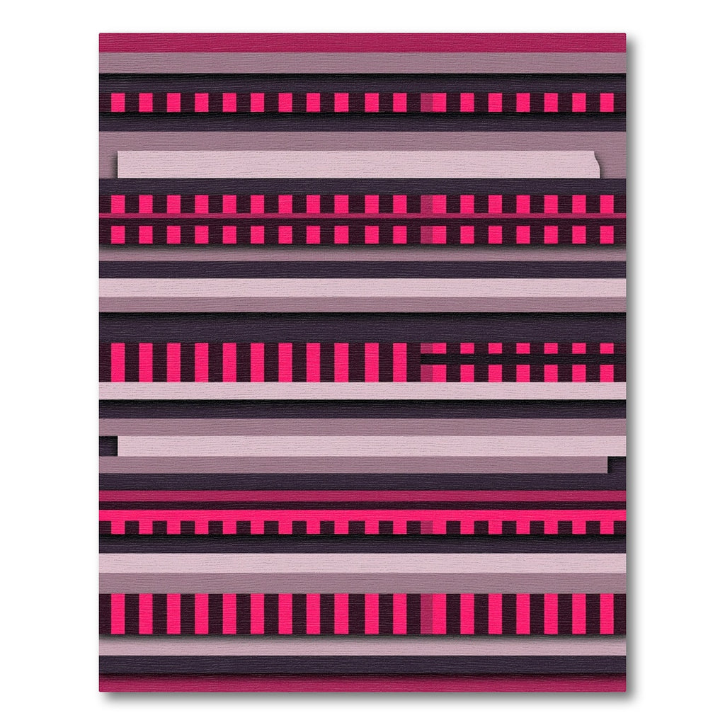 Geometric Pink And Gray Stripes Rug