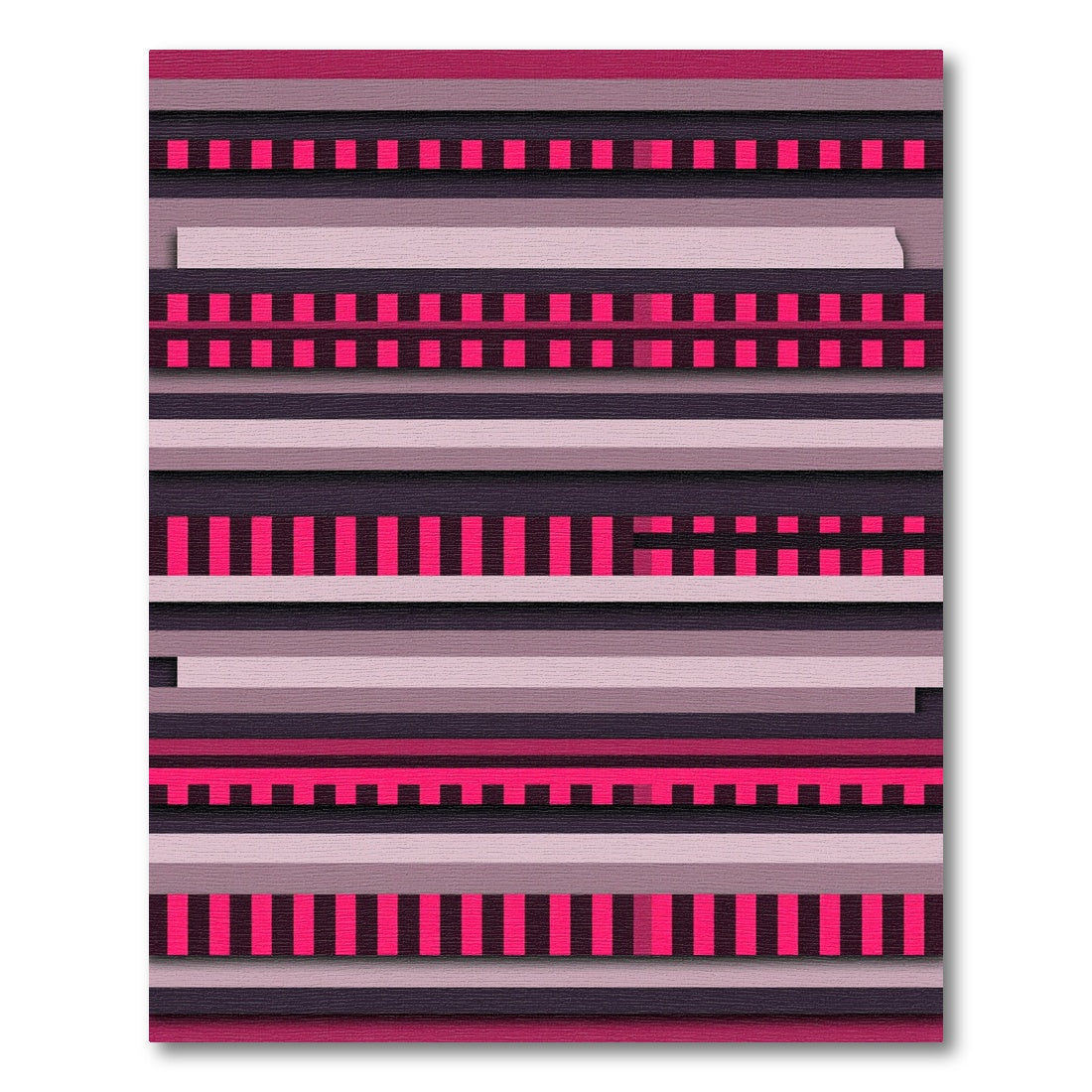 Geometric Pink And Gray Stripes Rug