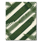 Green Fern Diagonal Stripe Rug