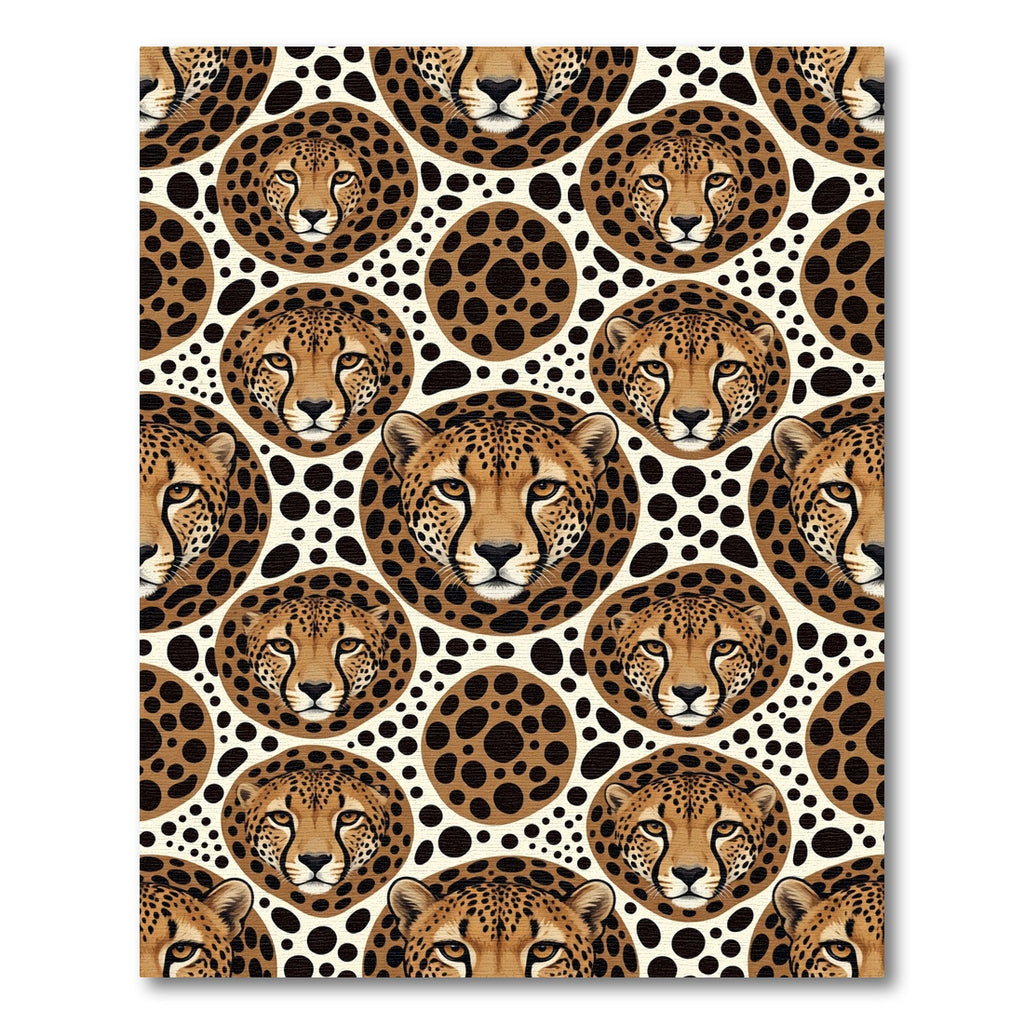 Golden Cheetah Face Spotted Animal Rug