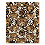 Golden Cheetah Face Spotted Animal Rug