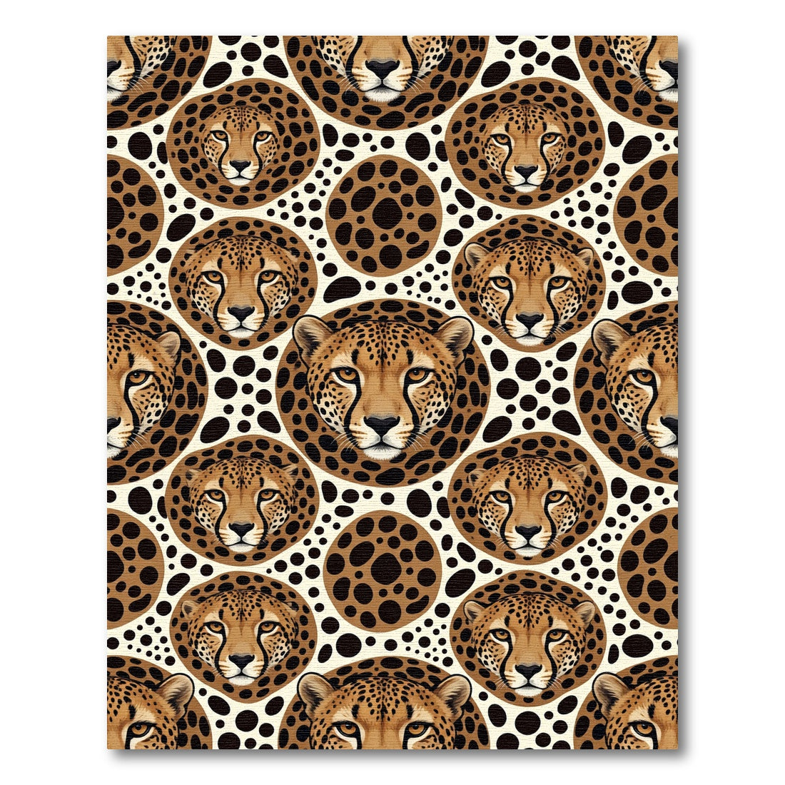 Golden Cheetah Face Spotted Animal Rug