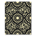 Black Golden Leaf Arabesque Rug