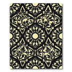 Black Golden Leaf Arabesque Rug