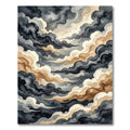 Ethereal Stormy Ink Cloud Swirl Rug