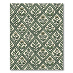 Sage Green Botanical Diamond Trellis Rug