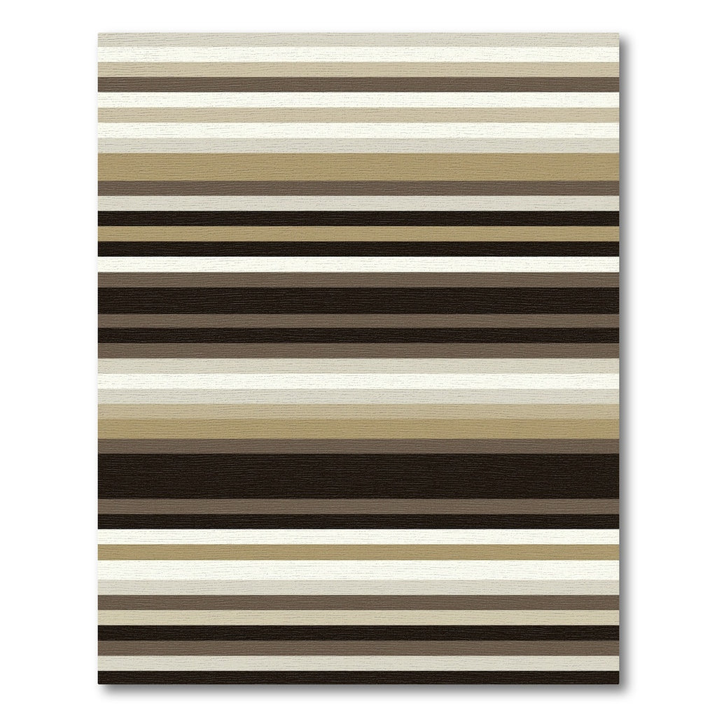 Neutral Earthy Brown Horizontal Striped Rug