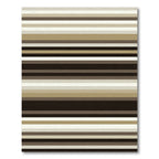 Neutral Earthy Brown Horizontal Striped Rug
