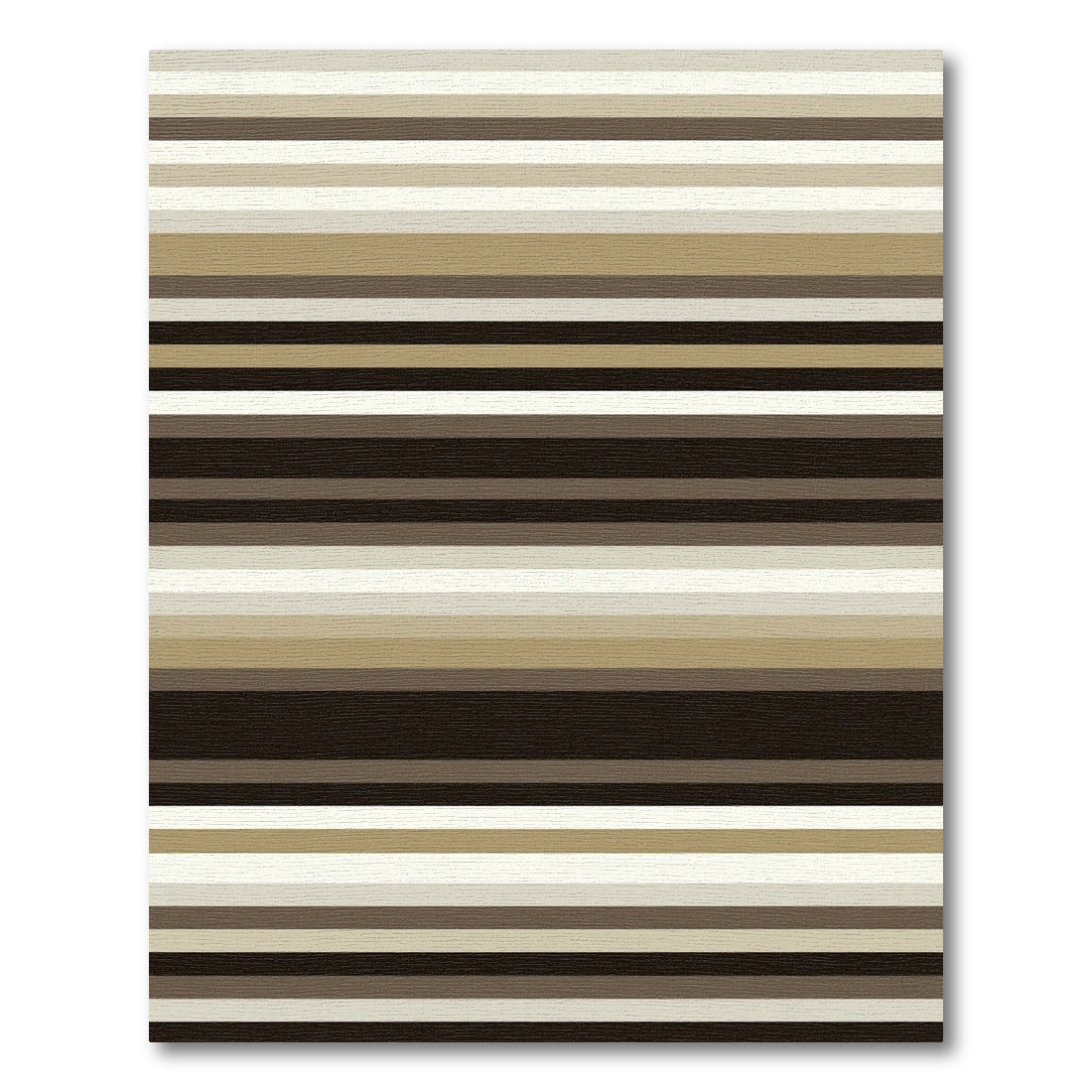 Neutral Earthy Brown Horizontal Striped Rug