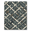 Interlocked Charcoal and Cream Woven Geometric Rug