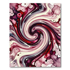 Raspberry Swirl Abstract Watercolor Rug