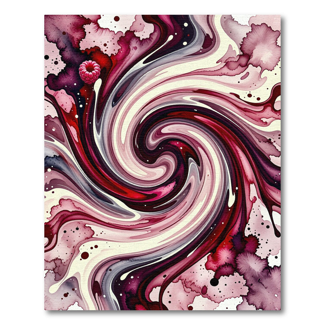 Raspberry Swirl Abstract Watercolor Rug