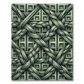 Sage Green Woven Geometric Interlocking Lattice Rug