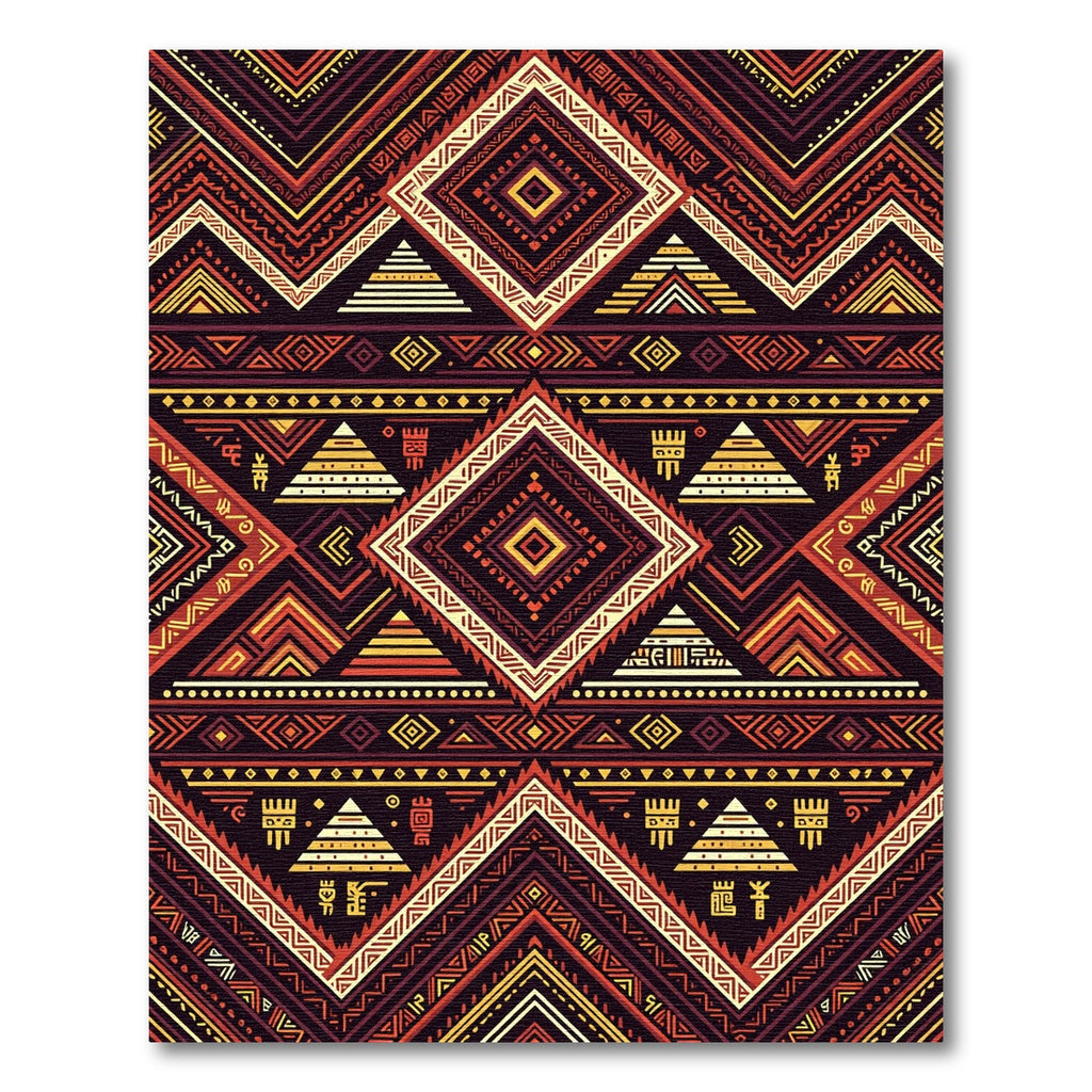 Tribal Sunset Geometric Diamond Art Rug