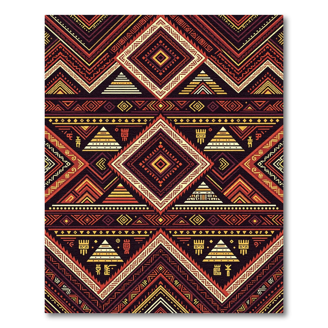 Tribal Sunset Geometric Diamond Art Rug