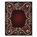 Elegant Crimson Swirl Rope Border Rug